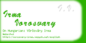 irma vorosvary business card